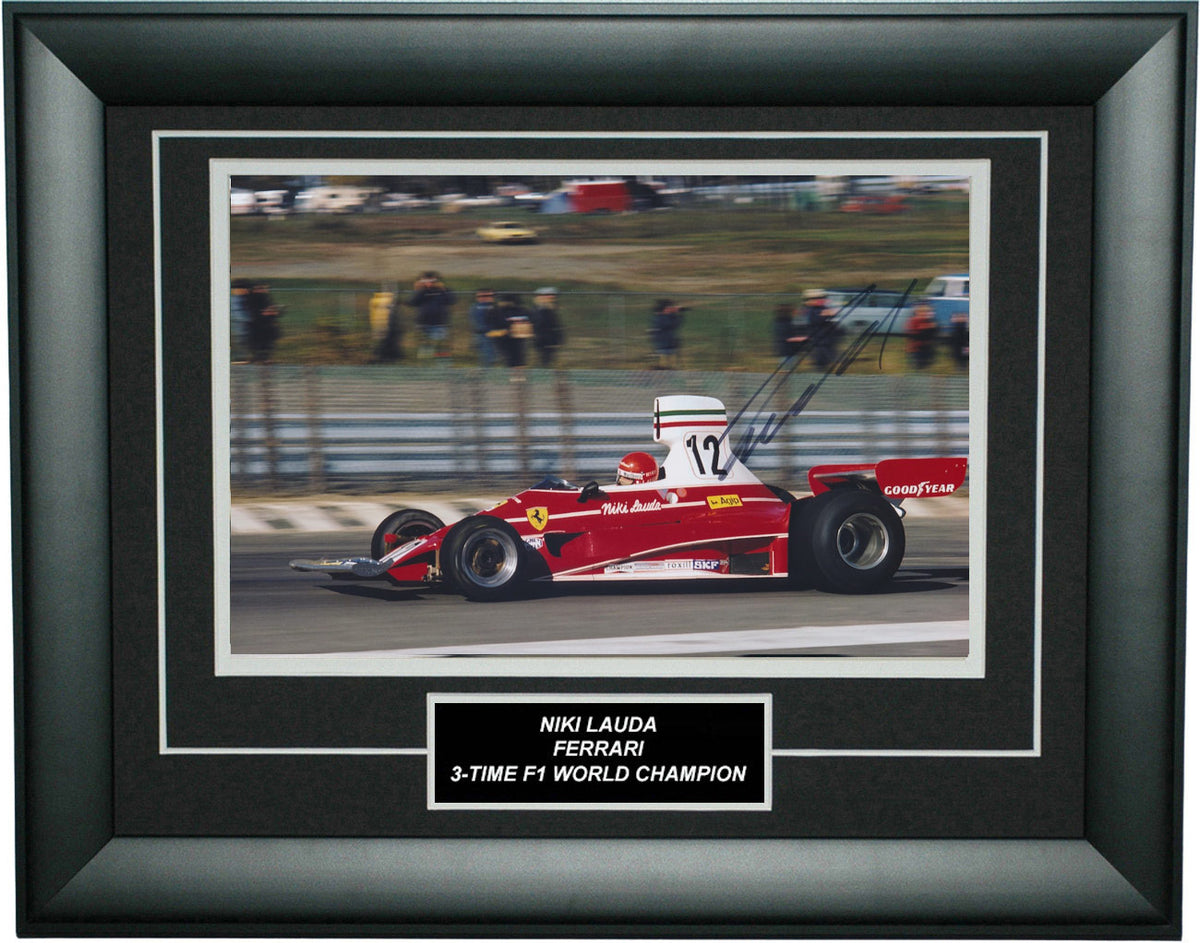 Ferrari 1000 GP 限定記念アートプリント Niki Lauda Signed 8X12 inches Ferrari 1975 USA GP Photo Frame