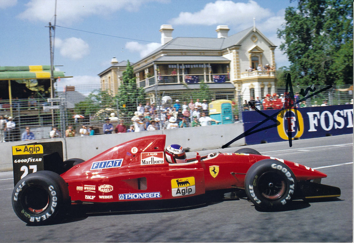 Jean Alesi Signed 8X12 inches Scuderia Ferrari F1 Photo – Formula