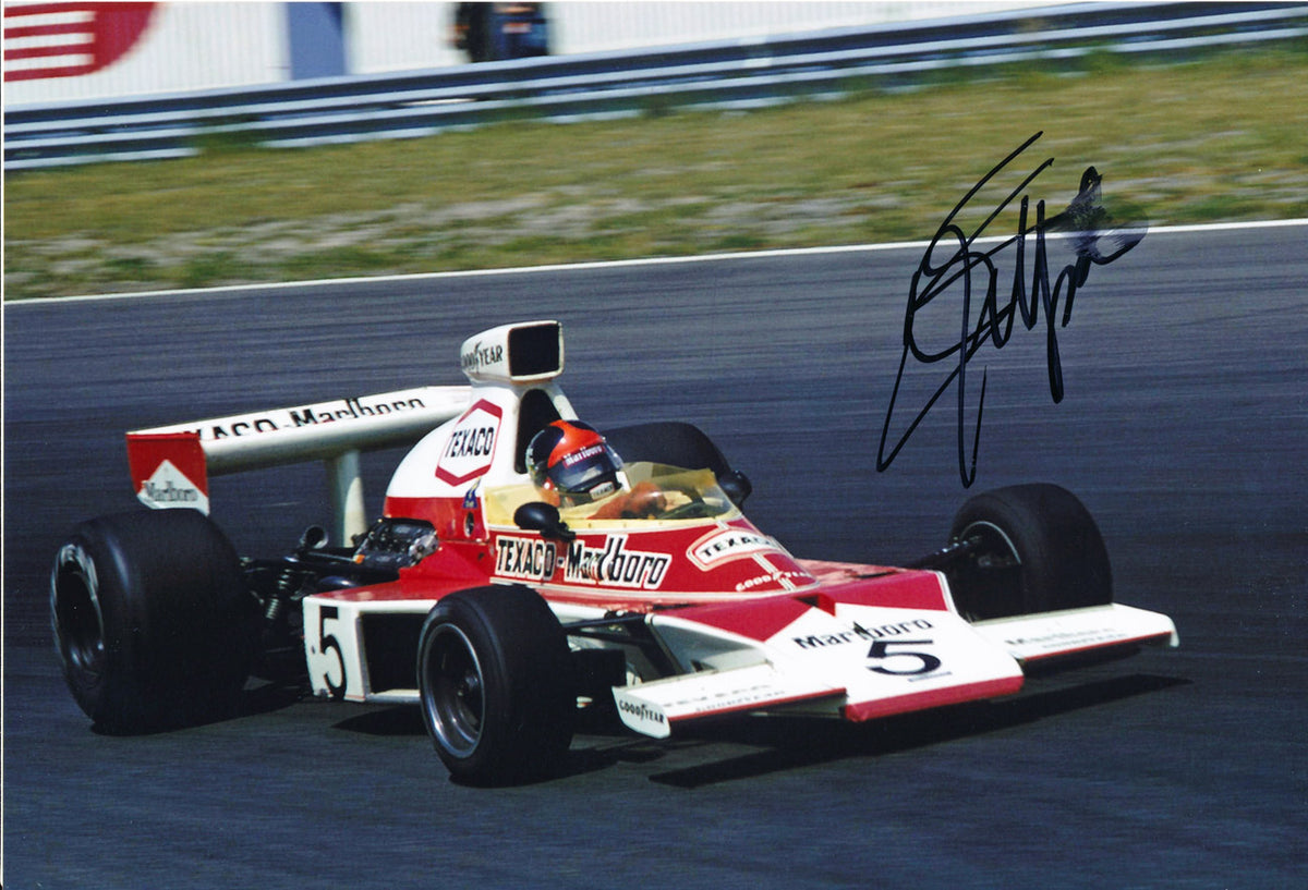 Emerson Fittipaldi Signed 8X12 Inches F1 McLaren 1974 Photo