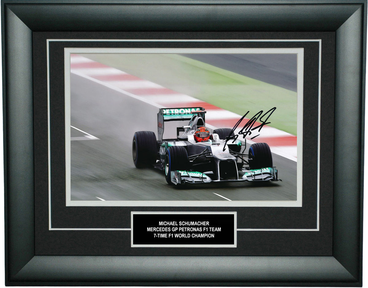 Photo Michael Schumacher Dédicacée – 12×8, Mercedes F1, Autographe Signé Main
