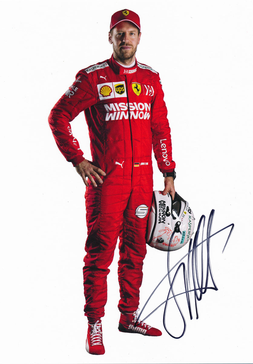 Sebastian Vettel 直筆サイン入りフォト 2019 Sebastian Vettel Signed Official 6X8 inches 2019 Ferrari Card