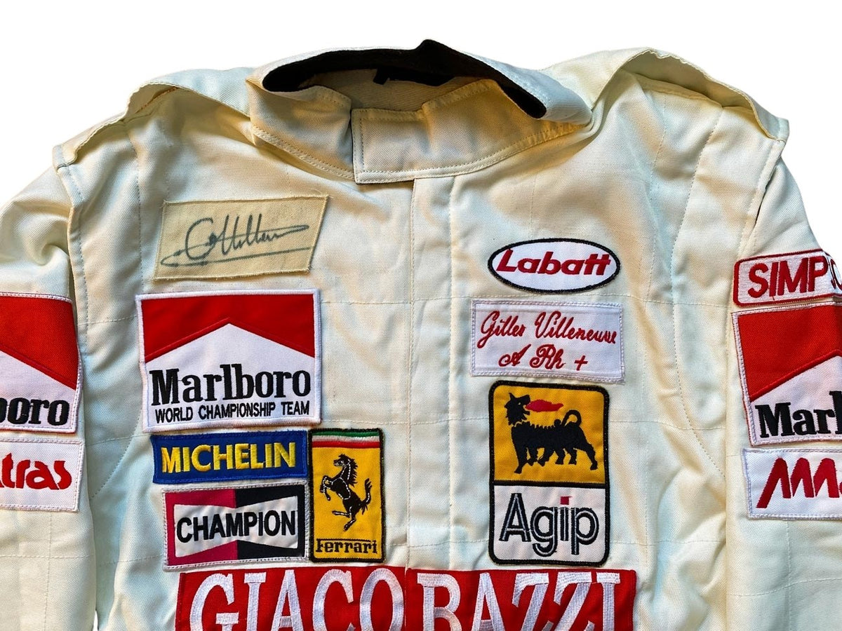 GILLES VILLENEUVE SIGNED 1980 Ferrari F1 REPLICA Race SUIT