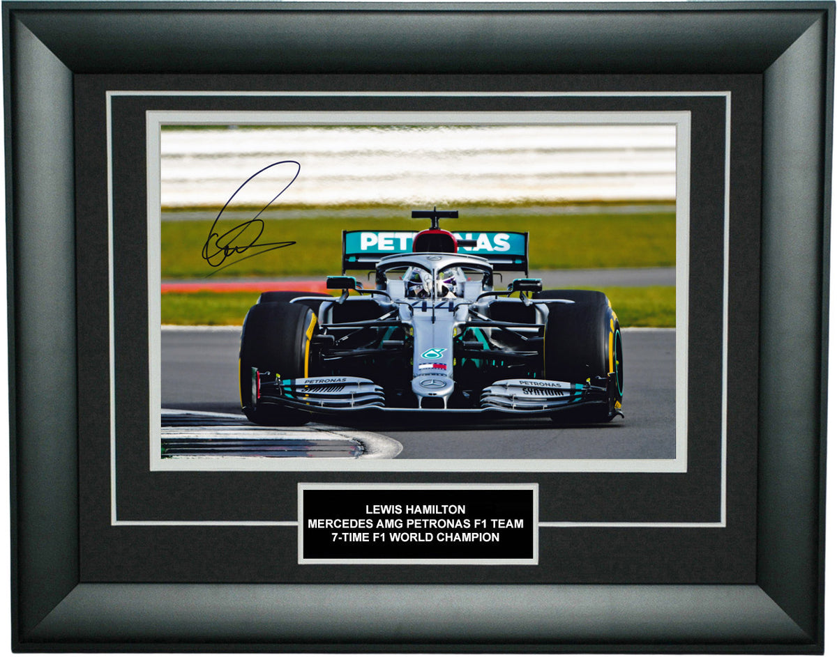 Lewis Hamilton Signed 8X12 Inches 2020 Mercedes F1 Photo Frame