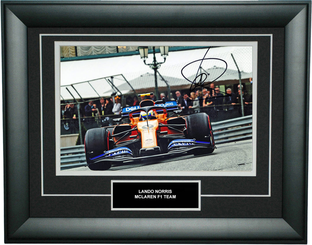 Lando Norris Signed 8X12 Inches 2019 McLaren F1 Photo Frame