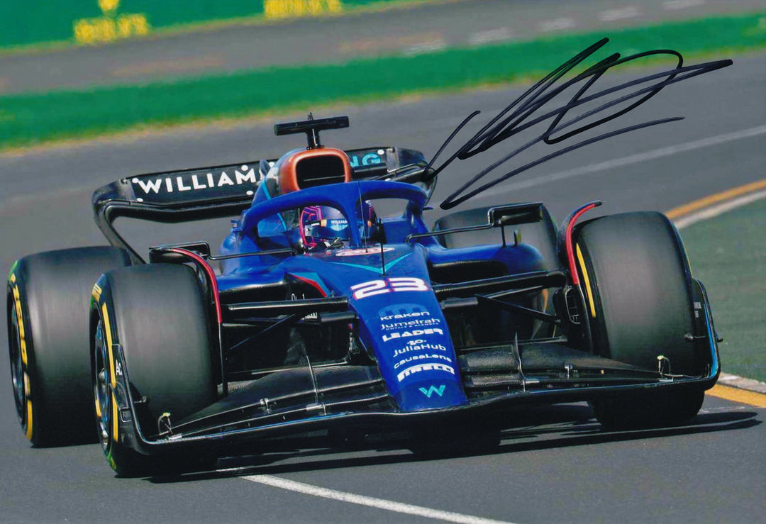 Alexander Albon Signed 8X12 inches 2023 Williams F1 Team Photo