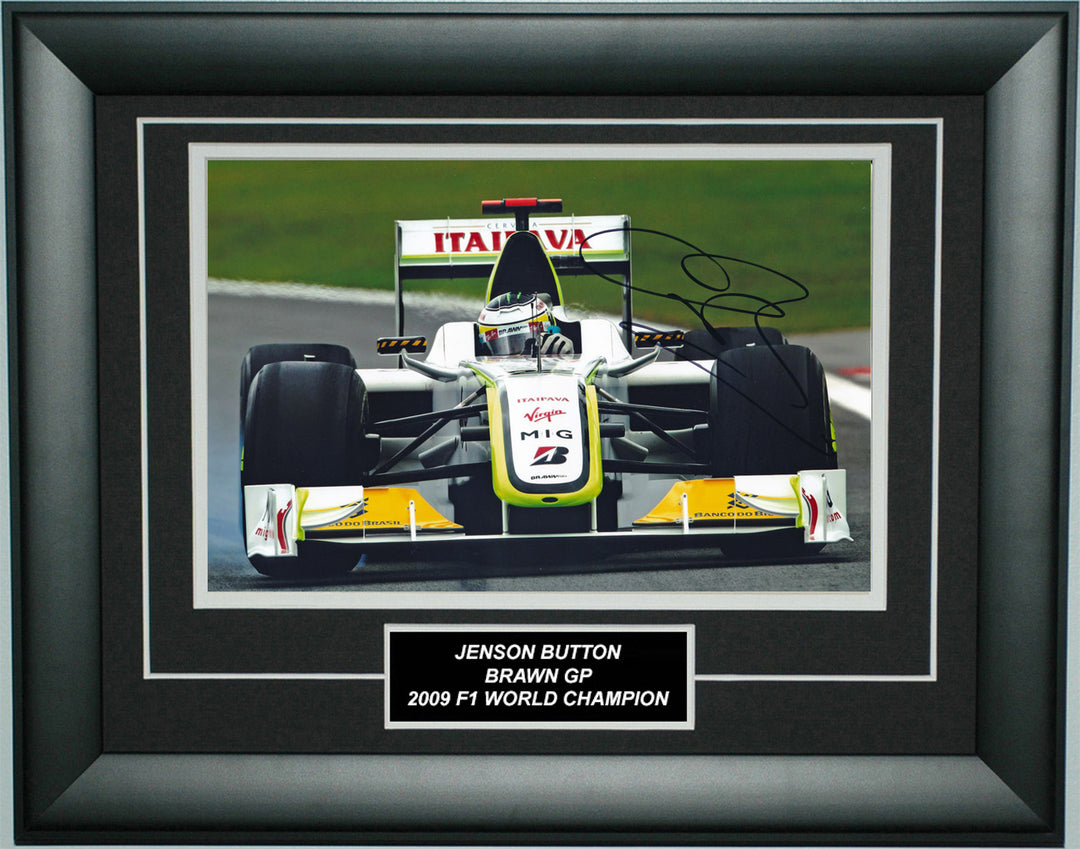 Jenson Button Signed Brawn GP 2009 F1 Champion Photo Frame