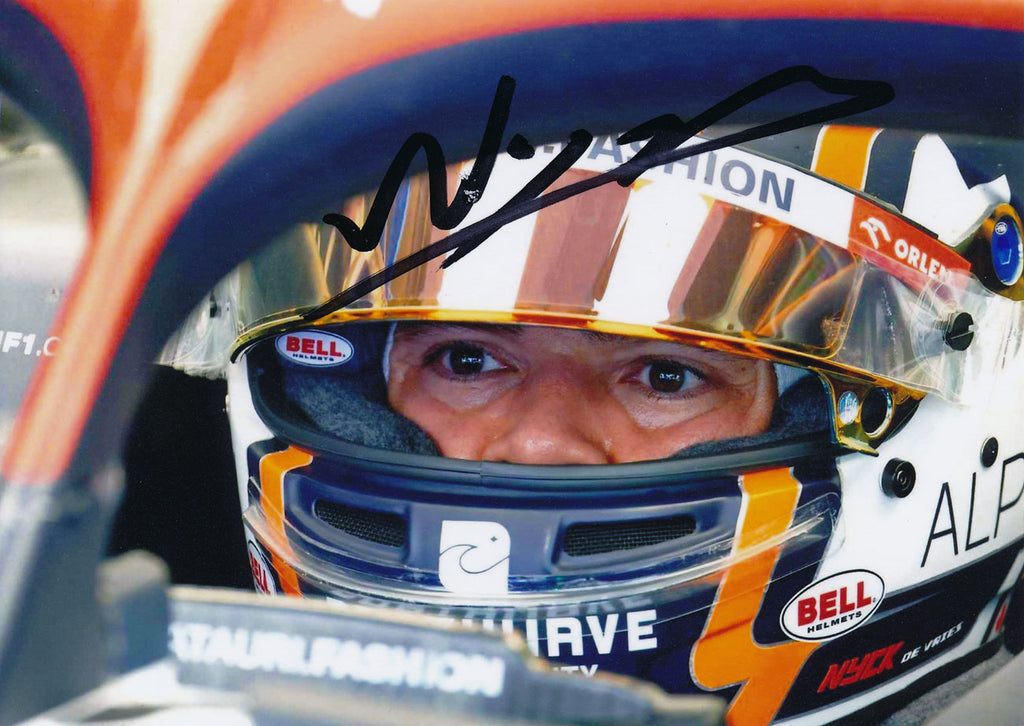 【メーカー包装済】 Nyck de F1 AlphaTauri Scuderia 2023 inches 5X7 Signed Vries F1
