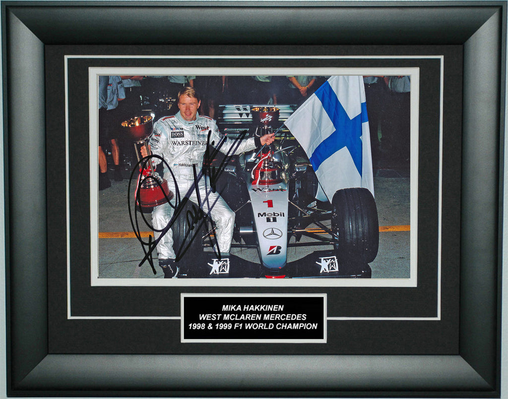 F1 サイン Mika Hakkinen Signed 8X12 inches F1 McLaren Photo Frame – Formula