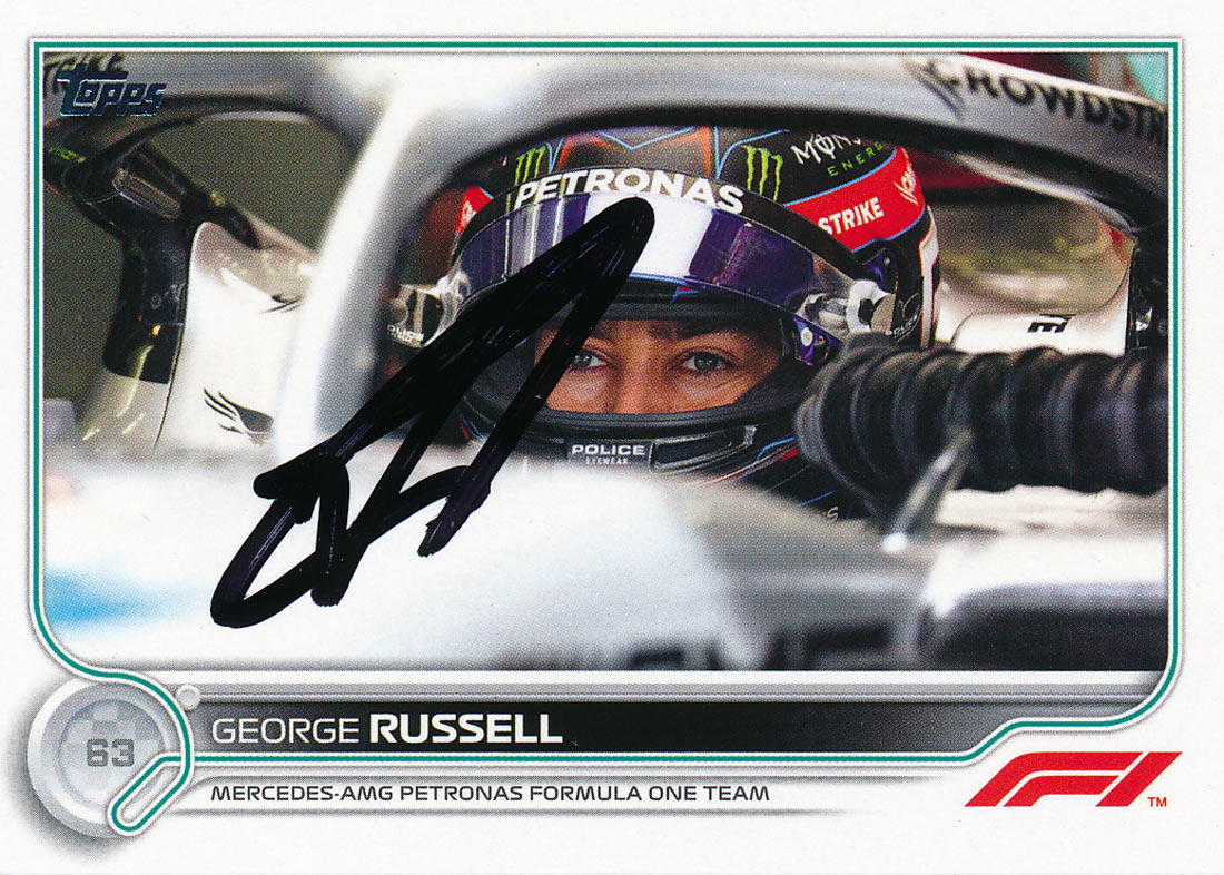 George Russell Rookie Card George Russell Signed 2022 Topps Formula 1 Mercedes F1 Team #19 Card ...