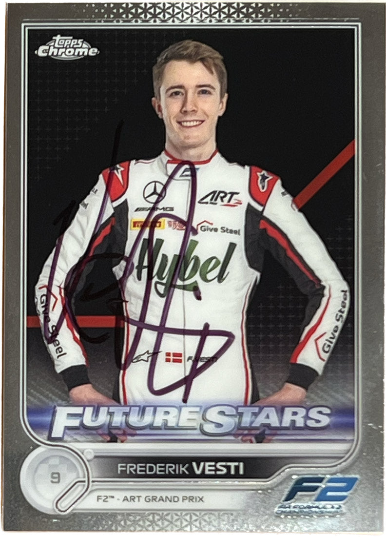 Frederik Vesti Signed 2022 Topps Chrome Formula 2 Art Grand Prix
