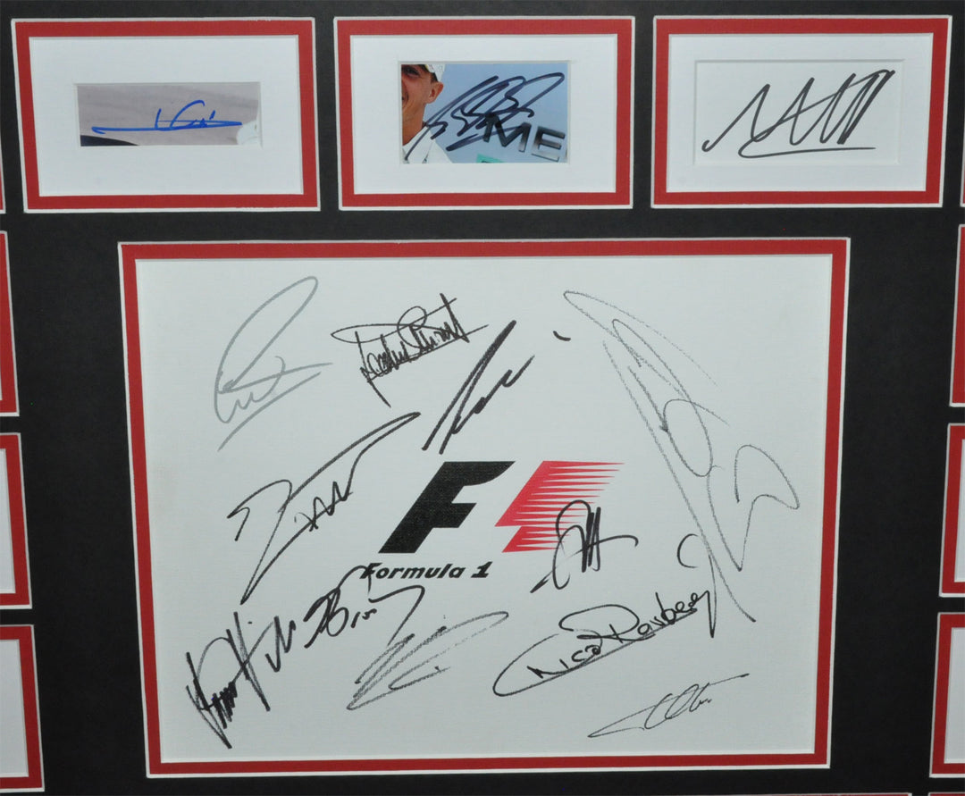 F1 Canvas Montage 36X29 inches Frame Signed by 27 F1 World