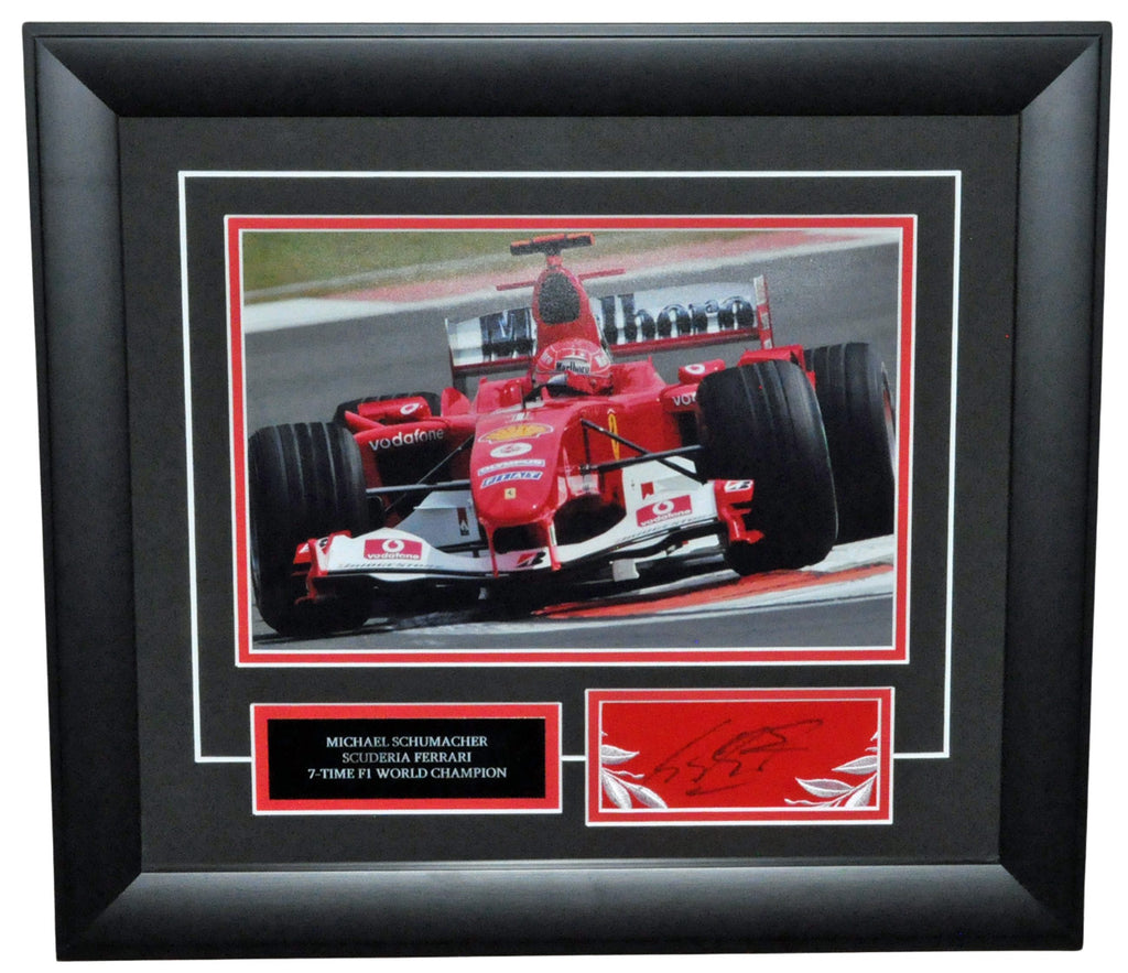 F1 サイン入り写真 額付き Michael Schumacher Signed 17X19 Inches Scuderia Ferrari F1 Photo