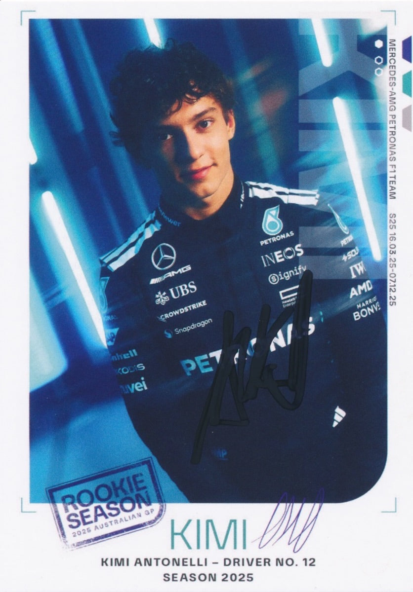 Andrea Kimi Antonelli Signed 4X6 inches 2025 Mercedes F1 Photo