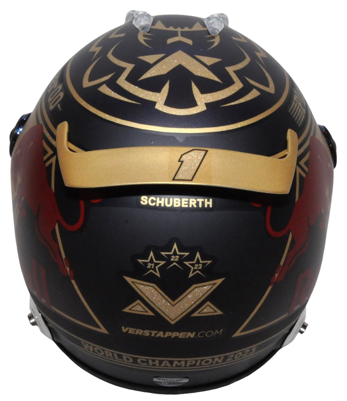 max verstappen schuberth helmet Max Verstappen Signed Replica 1/2 2023 F1 World Champion Red Bull F1 H – Formula World Shop Inc
