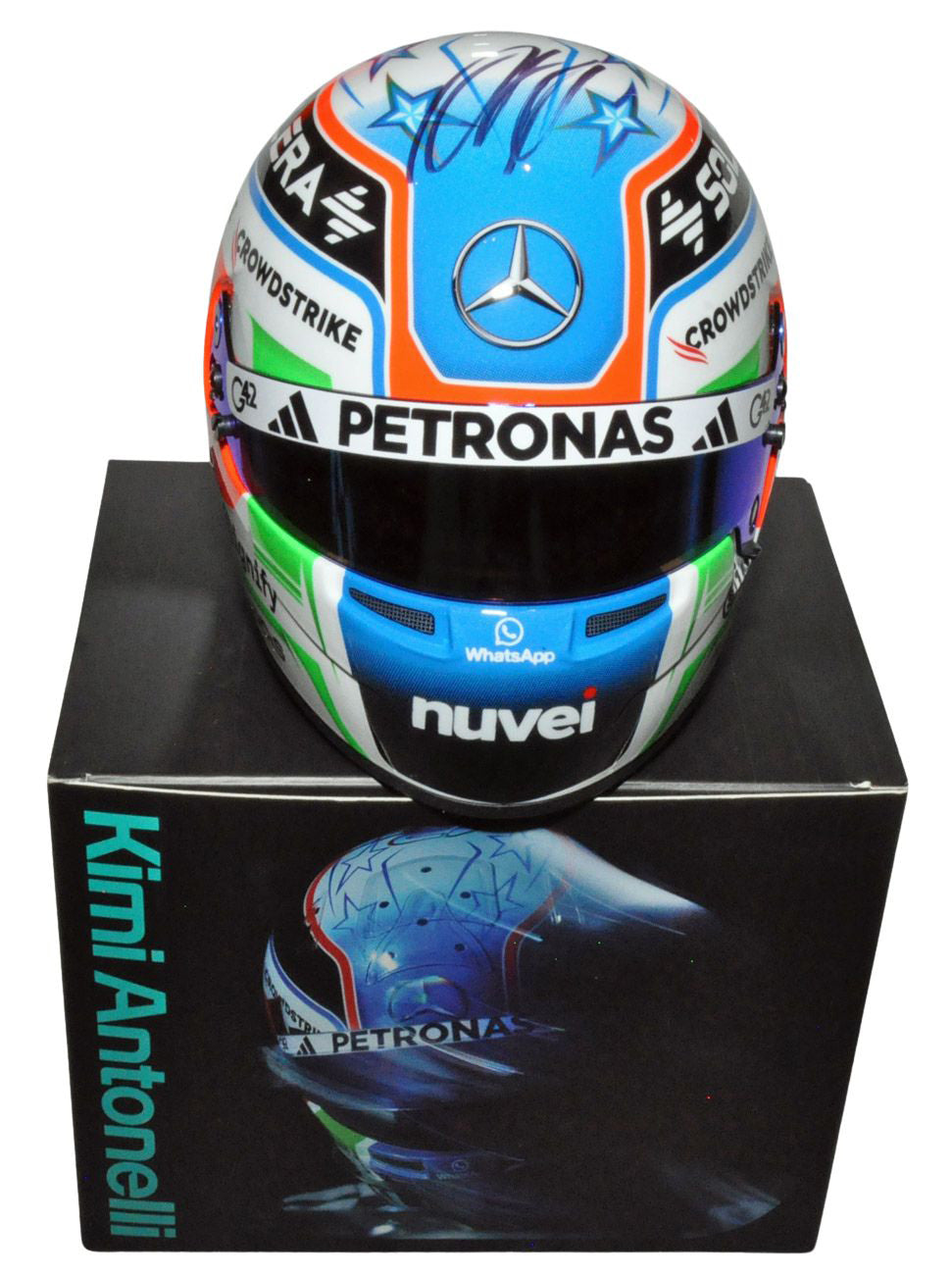 Kimi Antonelli Signed Replica 1/2 Formula 1 2025 Mercedes F1 Helmet – Formula World Shop Inc