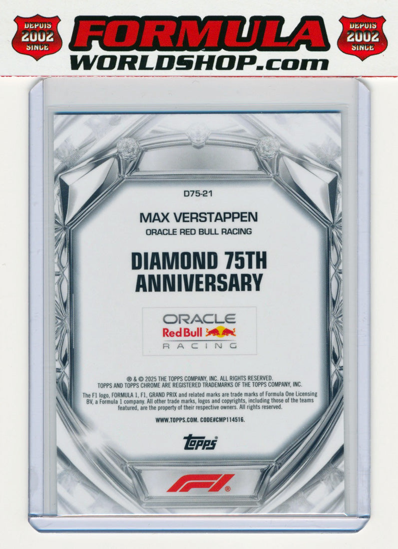 Red Bull Diamond Pattern Max Verstappen 2025 F1 Topps Chrome Formula 1 Red Bull Diamond 75th An ...