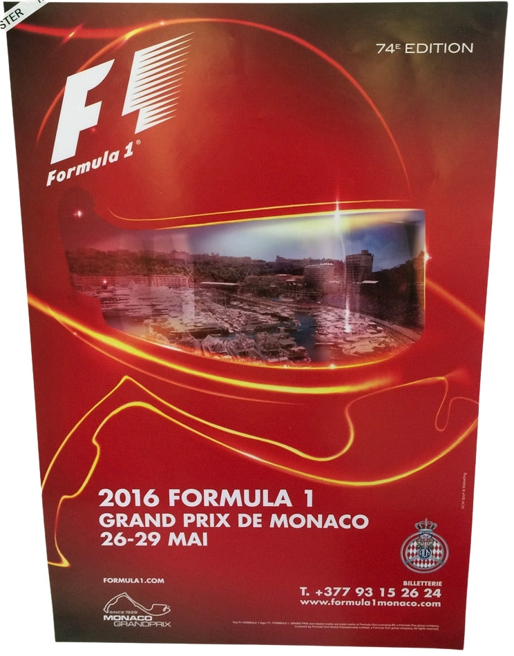 Affiche Officielle Grand Prix F1 De Monaco 2016 - 40x60 Cm, Neuve