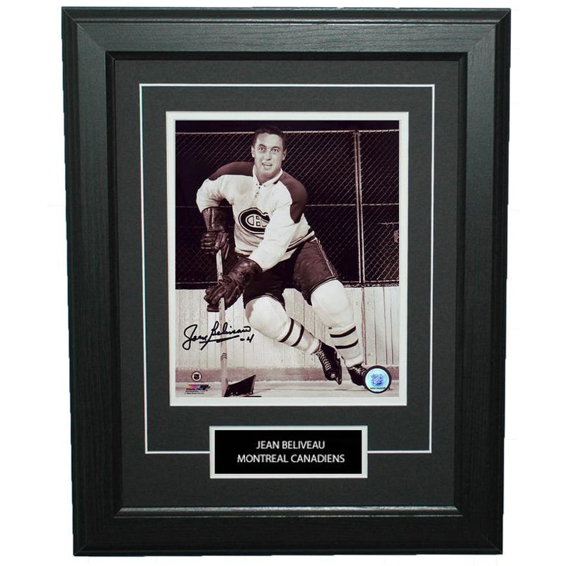 Jean Beliveau Signed Montreal Canadiens Checking 8X10 Photo main image 0