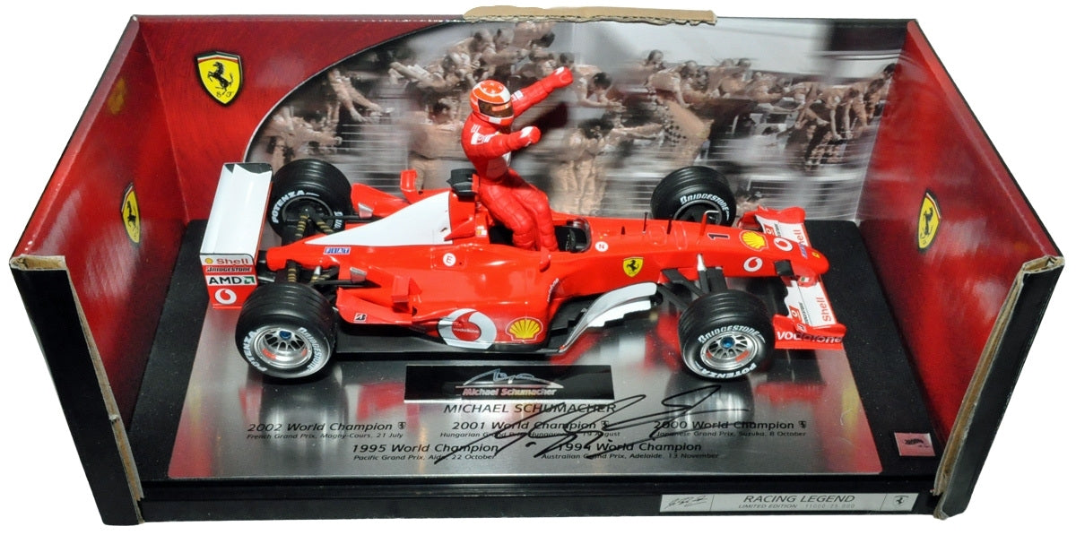 Michael Schumacher Signed 1/18 Hot Wheels 5 Times F1 World