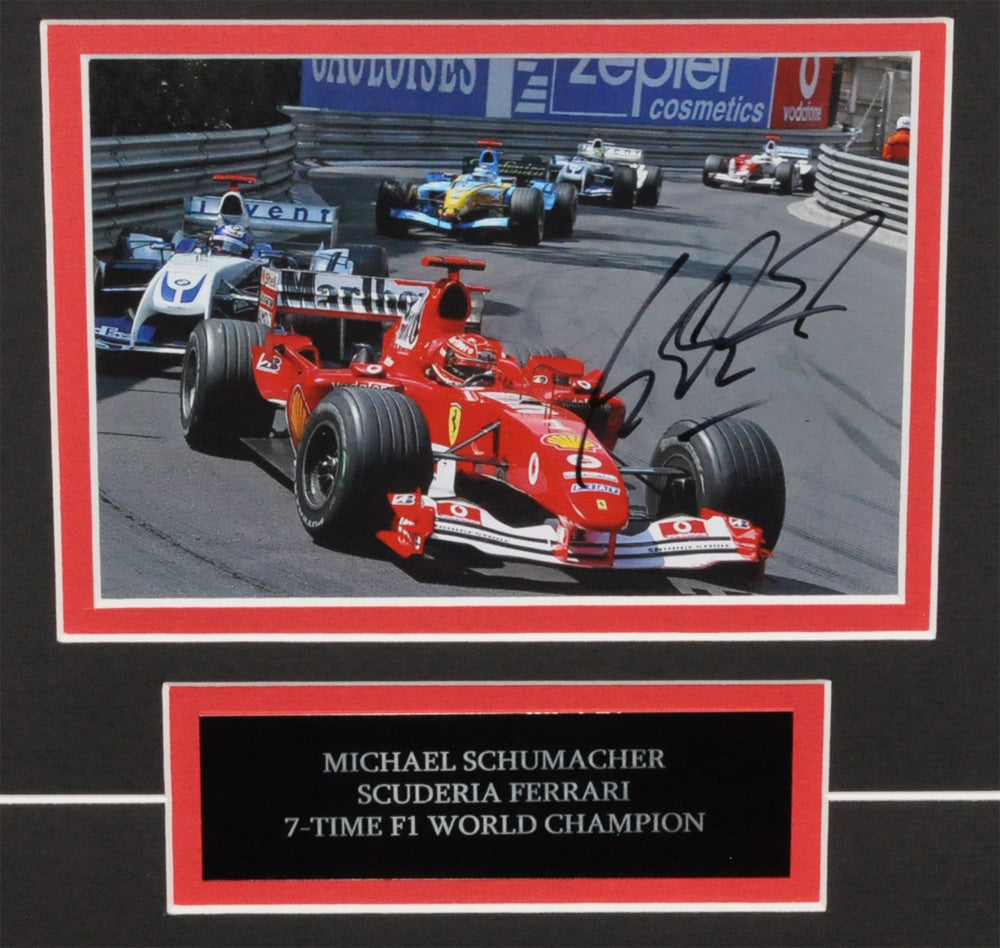 Monture Photo Signée F1 Michael Schumacher AFTAL - Années 90, Authentique