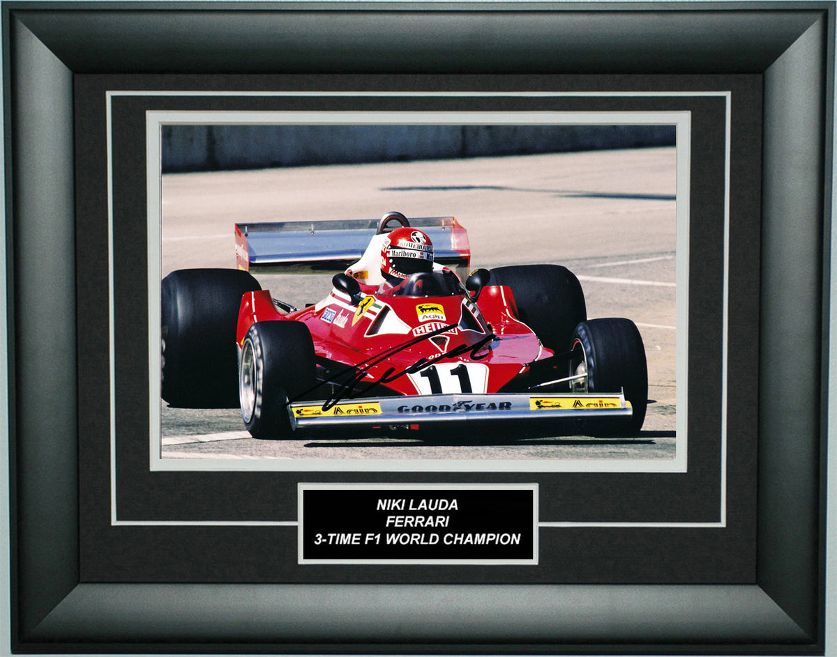 Niki Lauda Signed 8X12 inches Ferrari 1977 USA GP Photo Frame – Formula ...