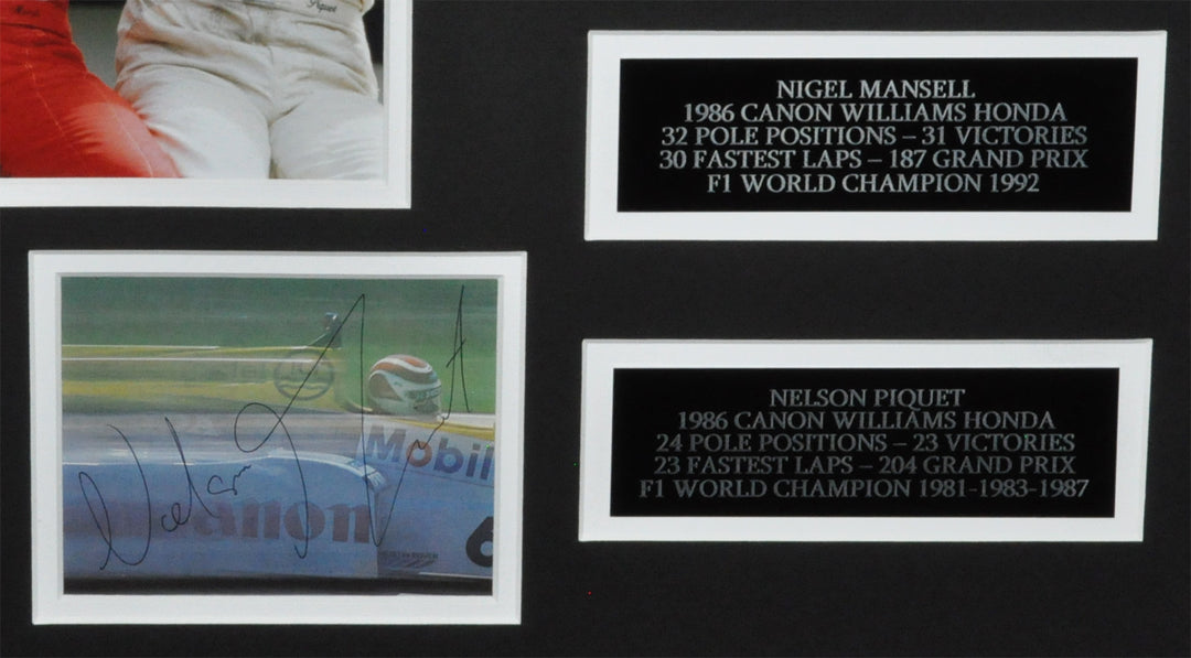 Ayrton Senna, Alain Prost, Nigel Mansell & Nelson Piquet Signed