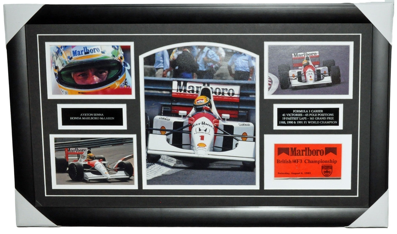 Ayrton Senna World Champion Autographed Framed Photo