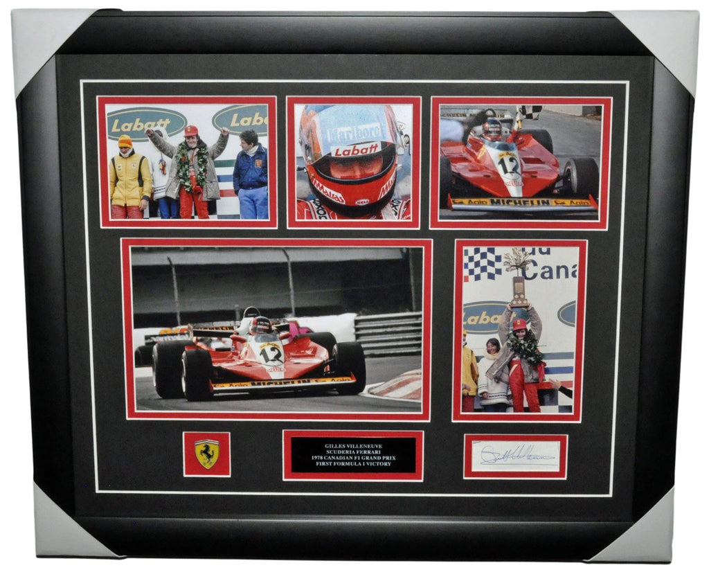 Gilles Villeneuve Signed 26X22 inches First Formula 1 Victory