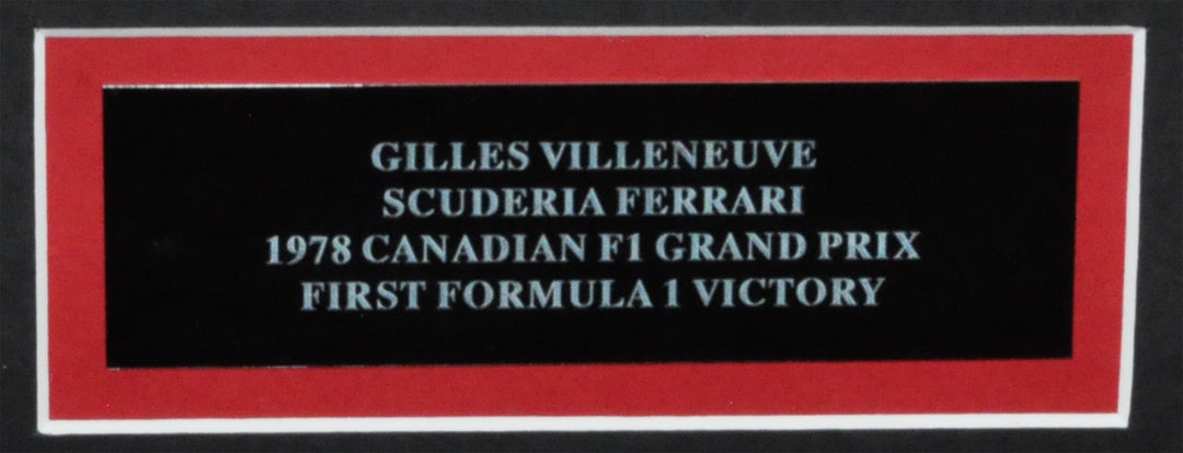 Gilles Villeneuve Signed 26X22 inches First Formula 1 Victory